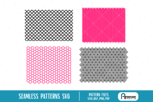 4 Seamless Patterns for Cutting, Printing & Design