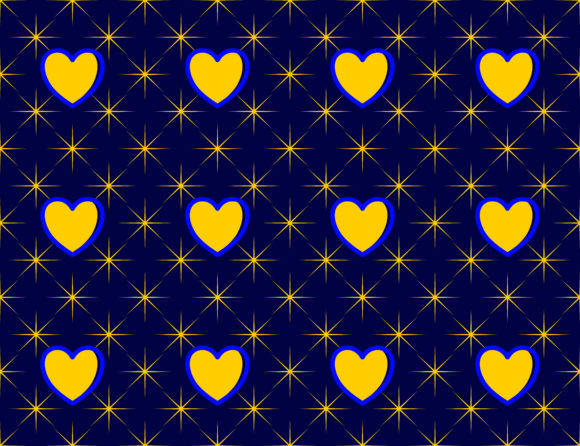 Anniversary Pattern Background: Stars & Heart