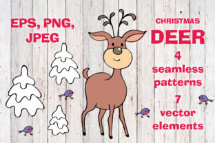 Christmas Deer Vector Elements & Seamless Patterns: Adorable, Versatile Design Assets for Every Creator