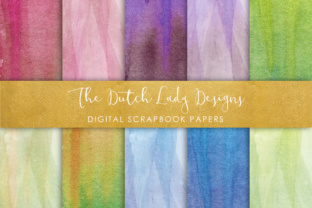 Digital Scrapbook Paper - Colorful Marble Watercolor Textures - Multicolored Patterns