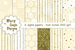 Discover the Timeless Elegance of Gold Bokeh Glitter Patterns: 12 Luxe Ecru & White Digital Papers for Designers and Creators