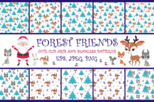 Forest Friends Cute Clip Arts and Seamless Patterns: Creative Fuel for Designers and Makers