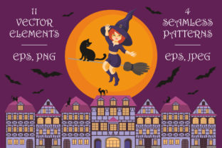 Happy Halloween Vector Elements and Seamless Patterns