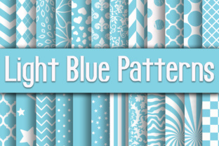 Light Blue Patterns Digital Paper