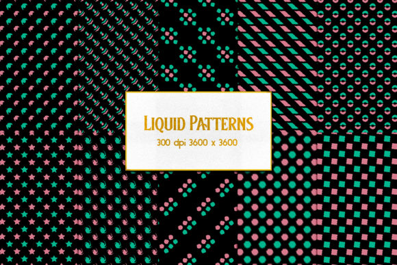 Liquid Patterns - Pink and Green: 16 High-Resolution Textures for Real Creative Work