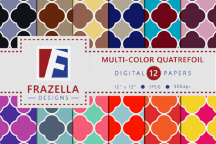 Multi-Color Quatrefoil Pattern Digital Paper Collection: A Versatile Resource for Designers, Educators, and Makers