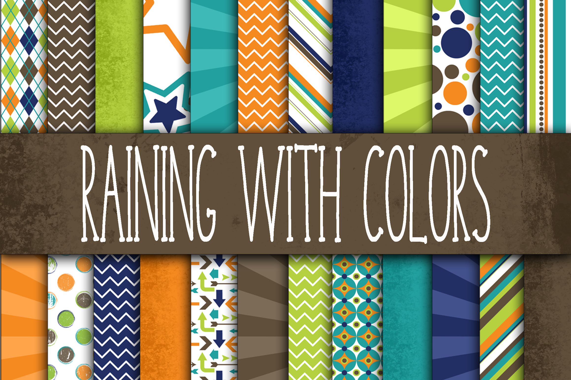 Raining with Colors Digital Paper Pack