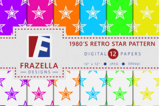Retro 1980s Star Pattern Digital Paper Collection