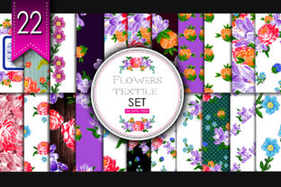 Textile Flowers Set: 22 Versatile Vector & PSD Floral Elements for Real-World Design Work