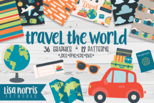 Travel the World Clip Art Graphics, Patterns