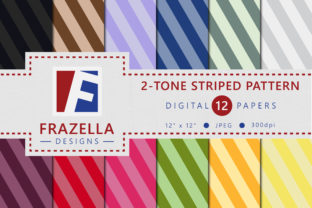 Two Tone Striped Pattern Digital Paper Collection