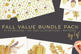 Watercolor Fall Graphics, Patterns & Photoshop Brushes: Your All-in-One Autumn Creative Bundle